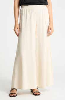 Wide Leg Linen Blend Pants