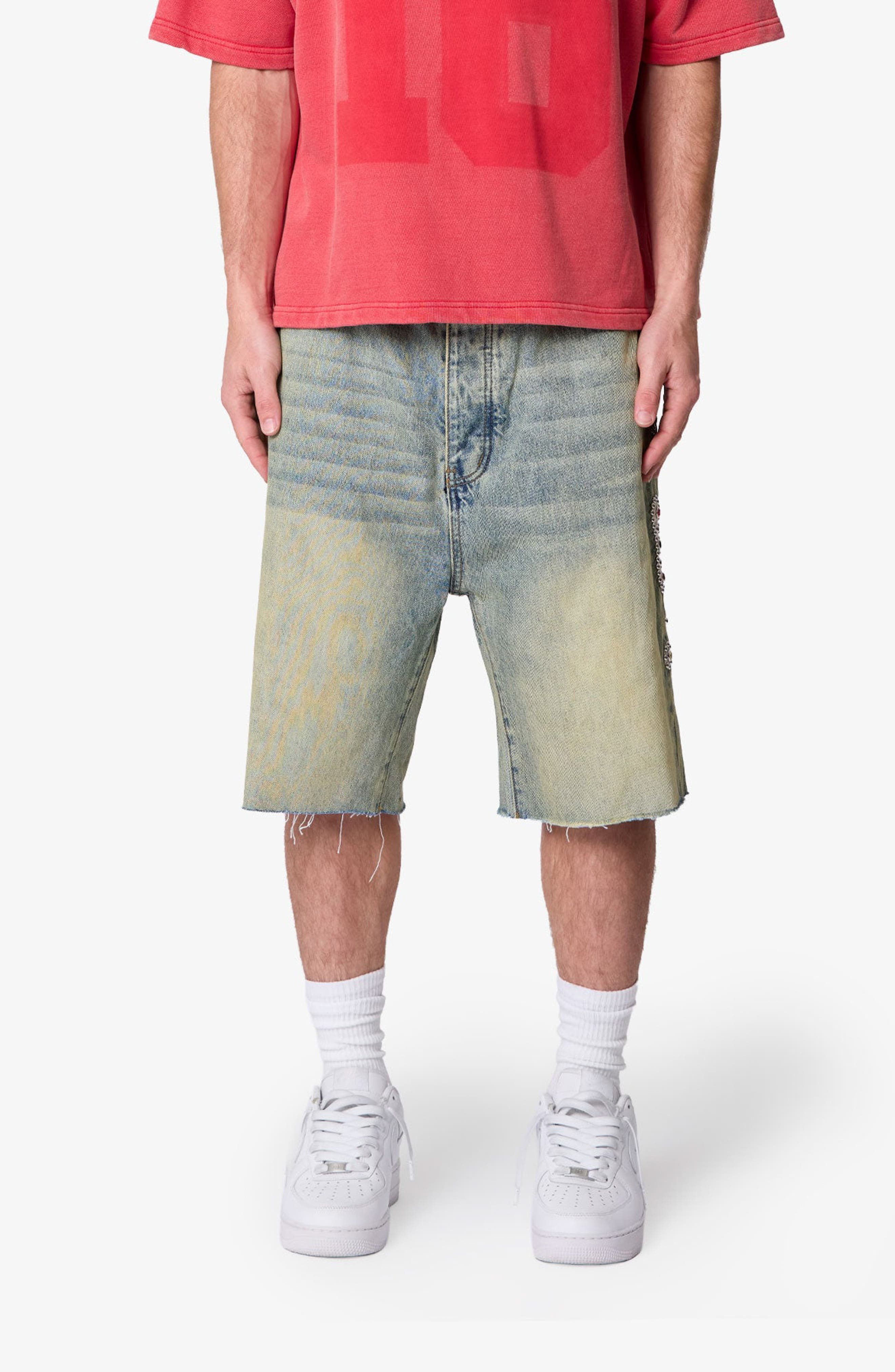 Baggy Mojave Embellished Cutoff Denim Shorts