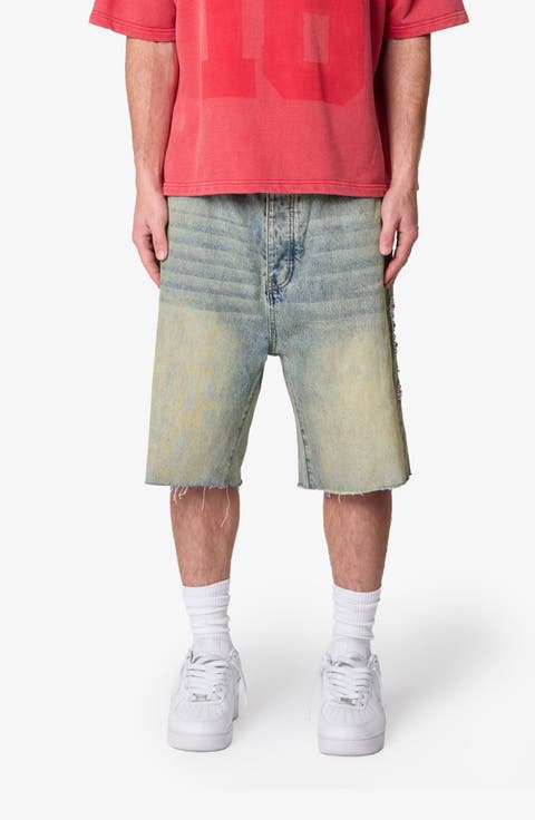 Baggy Mojave Embellished Cutoff Denim Shorts