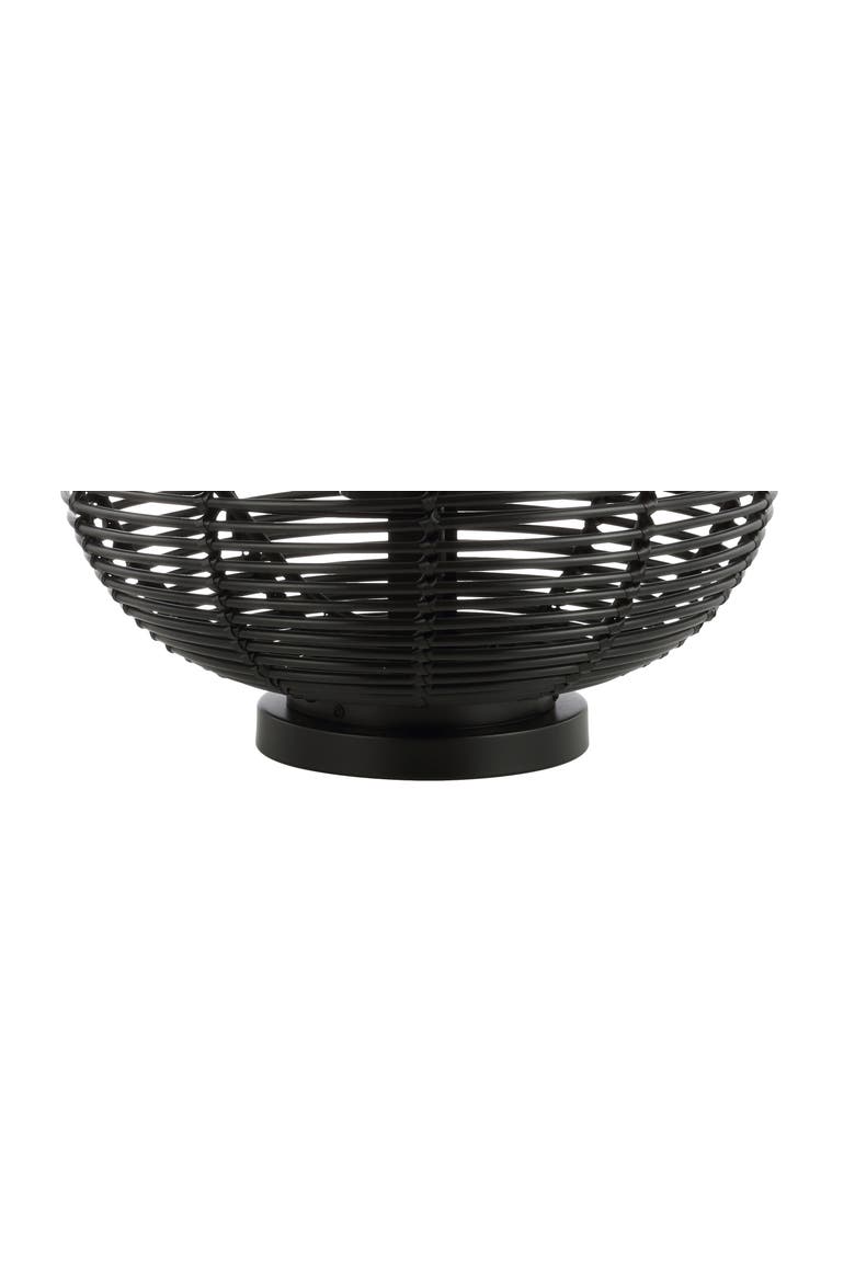 Kandella 26.7" Outdoor Woven Oval Asian LED Lantern, Black, Alternate, color, Black