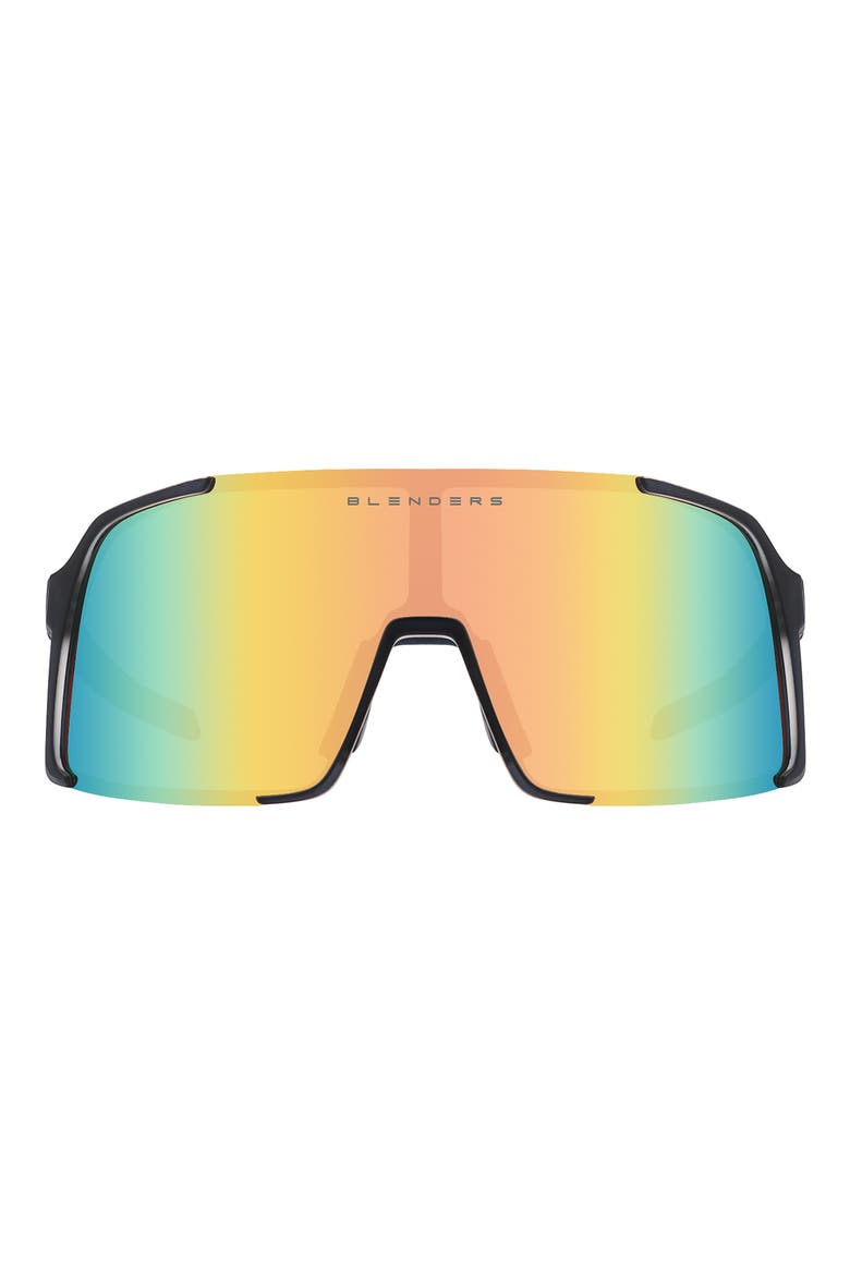 Exposé 132mm Polarized Semi Rimless Shield Sunglasses, Main, color, FORTUNATE GINA
