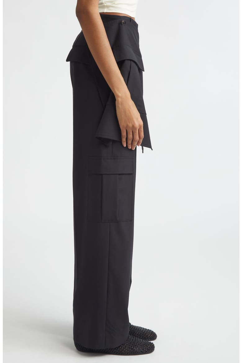 Convertible Panel Wool Blend Cargo Pants, Alternate, color, BLACK