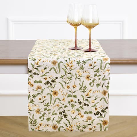 Linen Table Runner - Fall Botanical