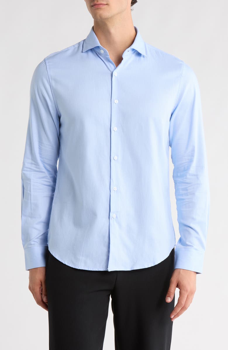 DENIM AND FLOWER Solid Oxford Button-Up Shirt, Main, color, Light Sky Blue