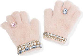 Kids' Embellished Chenille Gloves