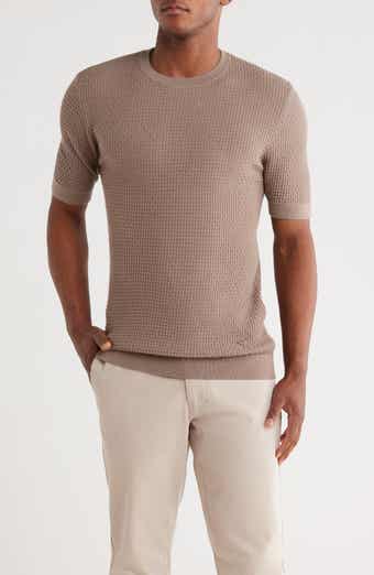Emporio Armani Short Sleeve Textured Wool Crewneck Sweater