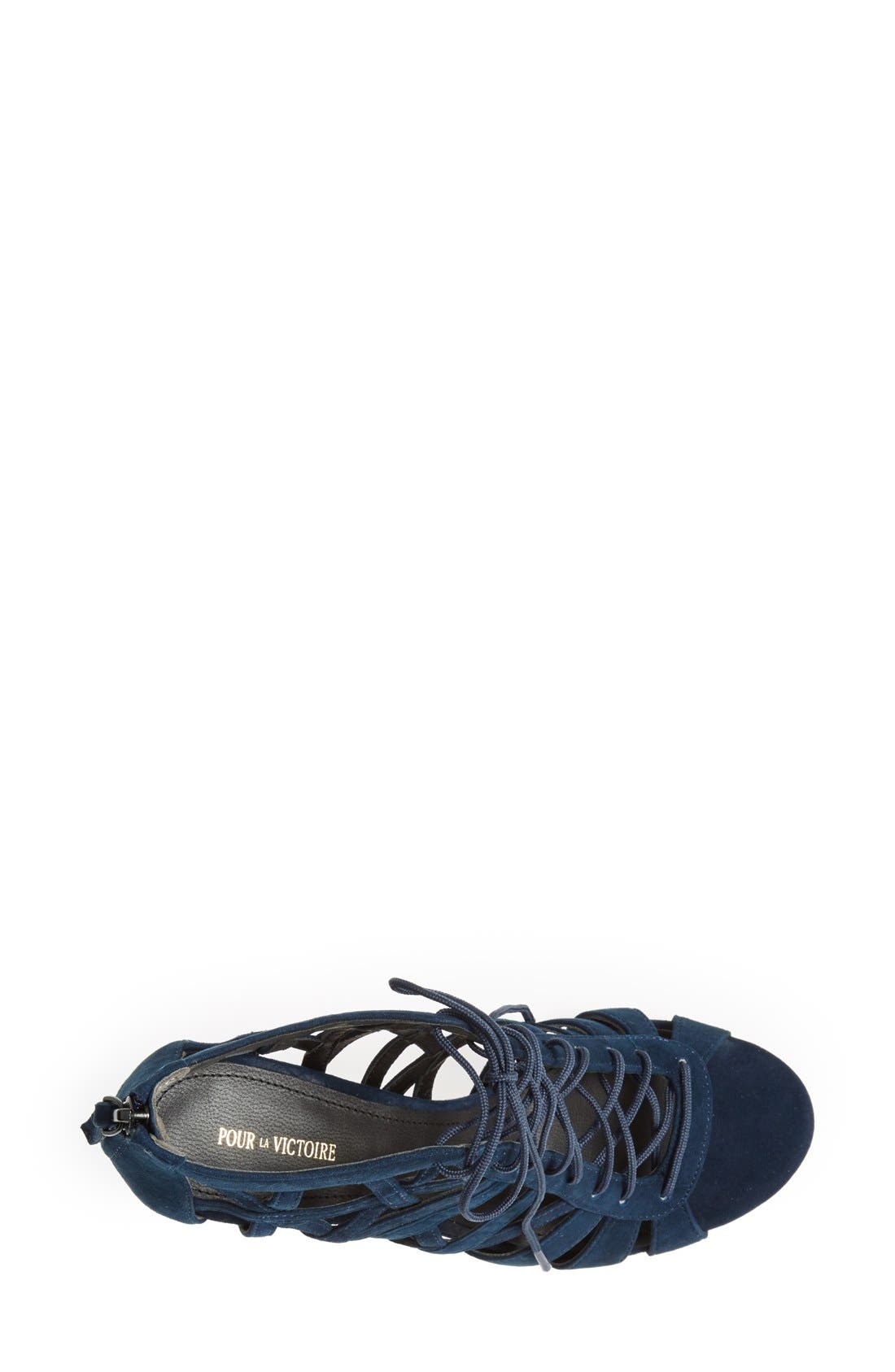 'Charlize' Lace-Up Sandal, Alternate, color, NAVY