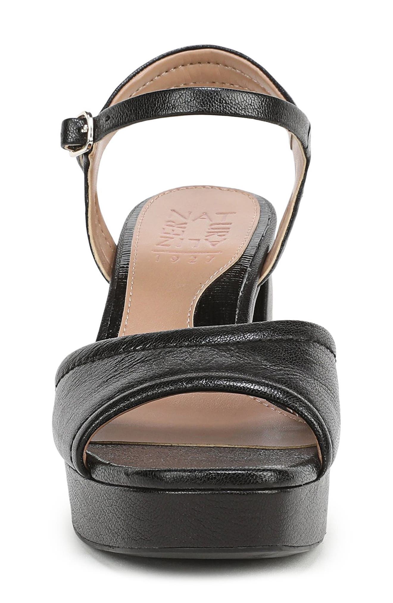 Naturalizer Petra Ankle Strap Platform Sandal, Alternate, color, Black Leather