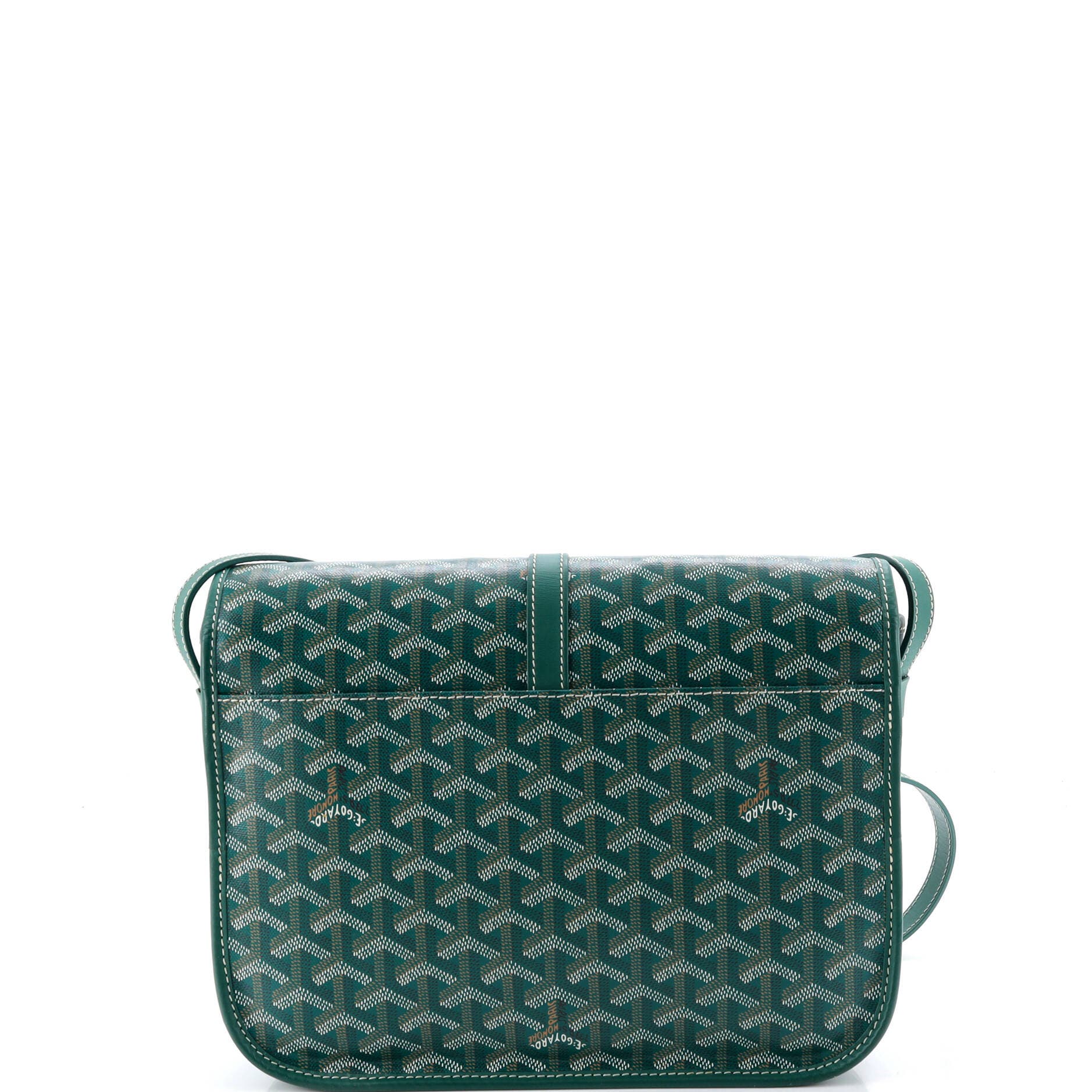 Pre-Owned Goyard Belvedere II Messenger Bag Coated Canvas MM, Alternate, color, Green