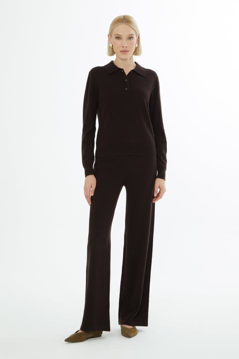 Shirt Collar Sweater with Button Closure