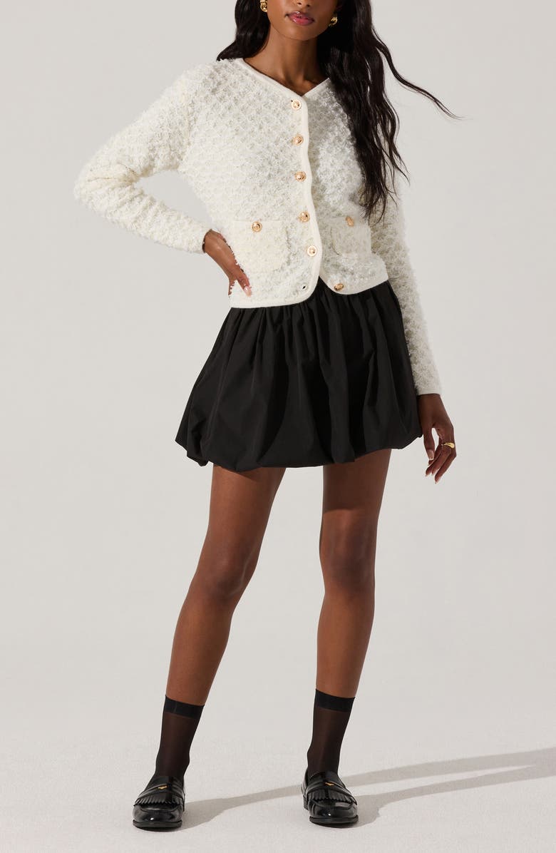 ASTR the Label Texture Stitch Cardigan, Alternate, color, Off White