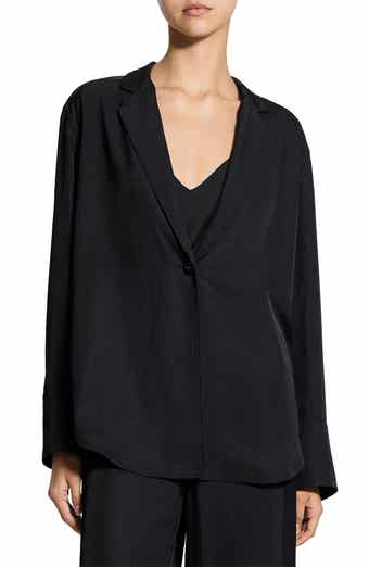 Washed Twill One-Button Blazer Shirt