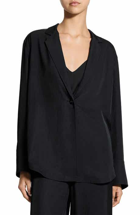 Washed Twill One-Button Blazer Shirt