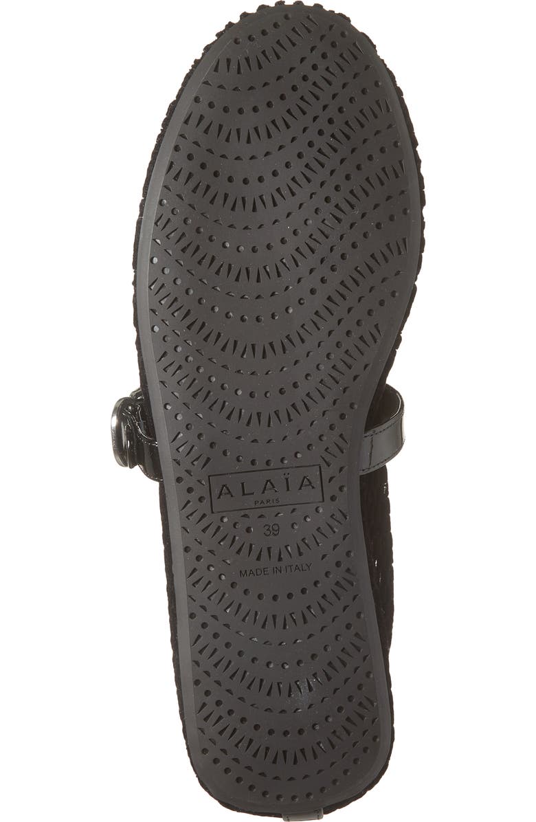 Alaïa Fishnet Mary Jane Flat, Alternate, color,