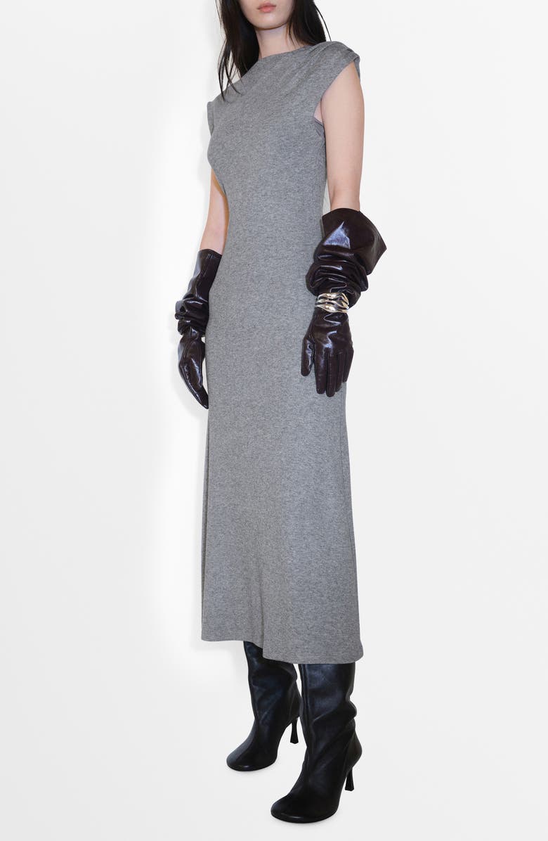 MANGO Structured Shoulder Midi Sweater Dress, Main, color, 