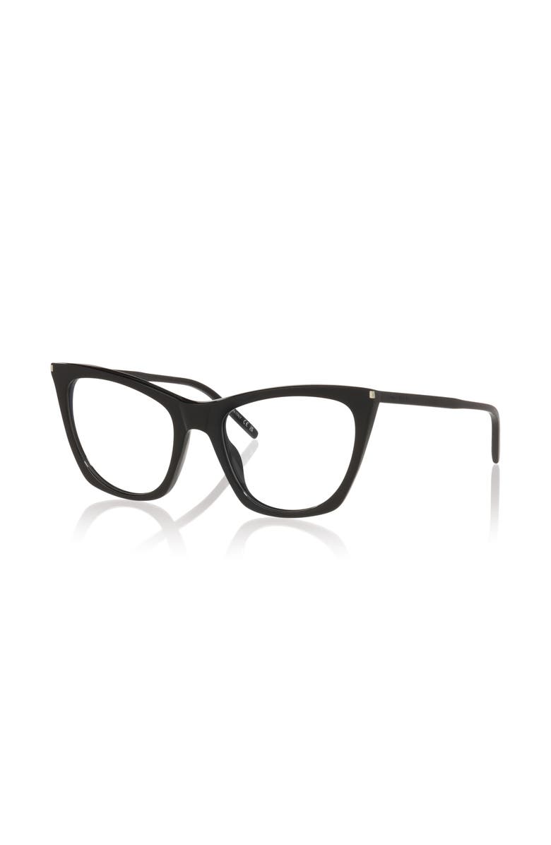 Saint Laurent 55mm Cat Eye optical glasses, Main, color, Black