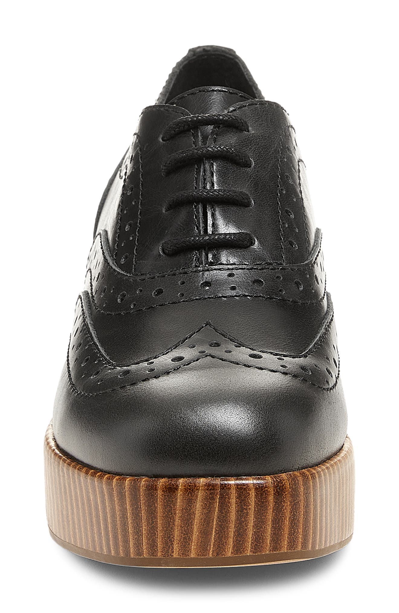 Kelsi Dagger Brooklyn Crest Platform Wingtip Oxford, Alternate, color, Black
