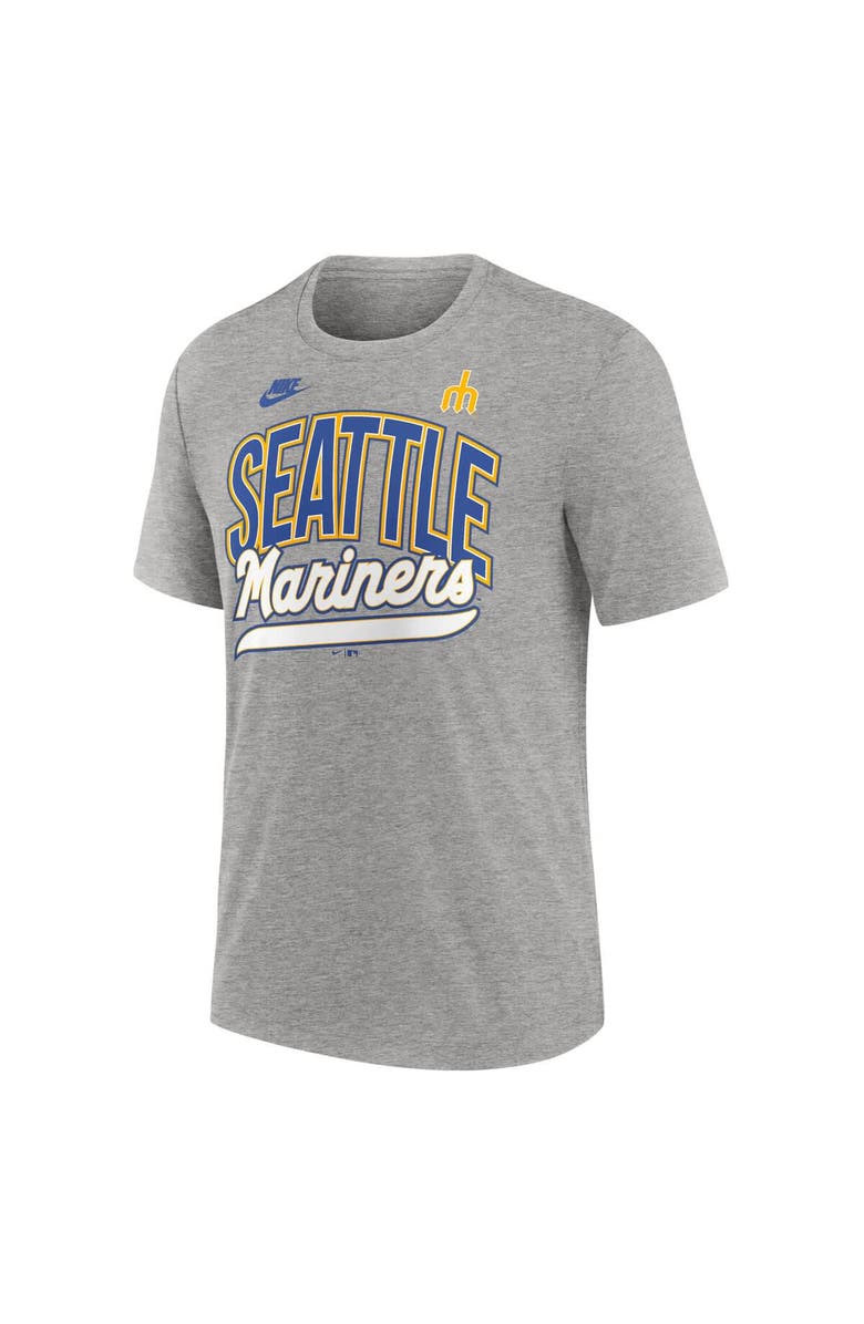 Nike Men's Nike Heather Gray Seattle Mariners Cooperstown Collection Retro Tri-Blend T-Shirt, Alternate, color, Heather Gray