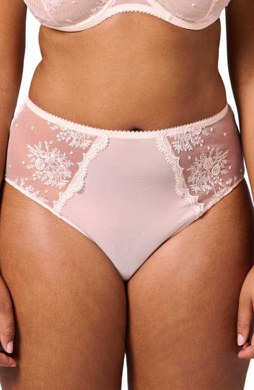 Simone Perele Intrigue Floral Embroidered Briefs In Sakura Pink