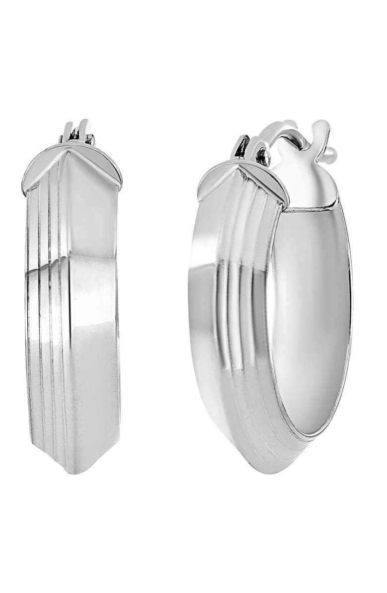 Bony Levy 14K Gold Textured Bevel Hoop Earrings, Main, color, 