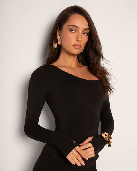 Sculpty One Shoulder Long Sleeve Top