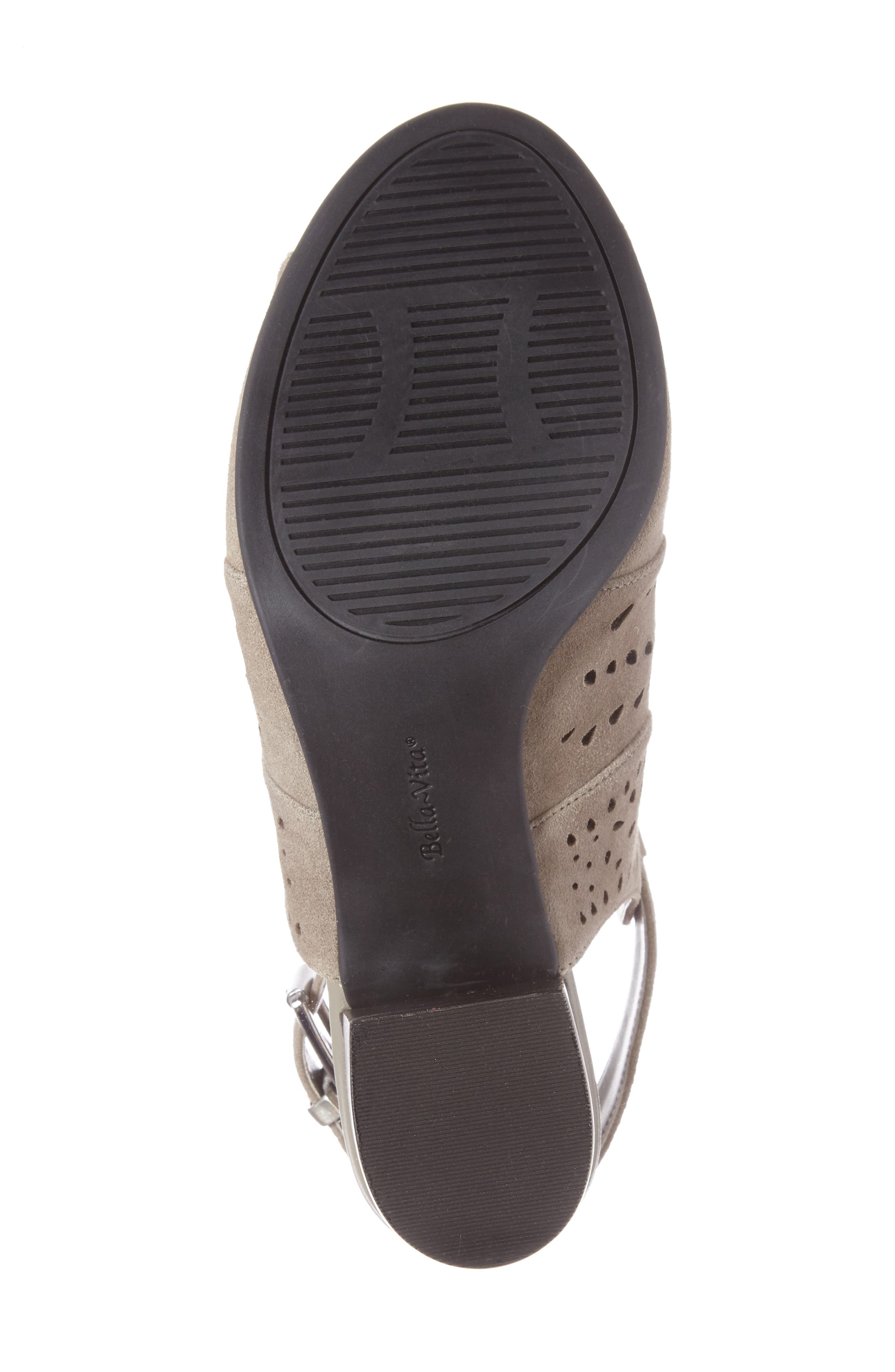 Fonda Perforated Sandal, Alternate, color, STONE SUEDE