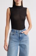 FRAME Mesh Mock Neck Tank