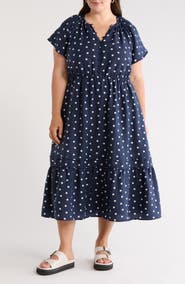 Caslon® Flutter Sleeve Tiered Dress