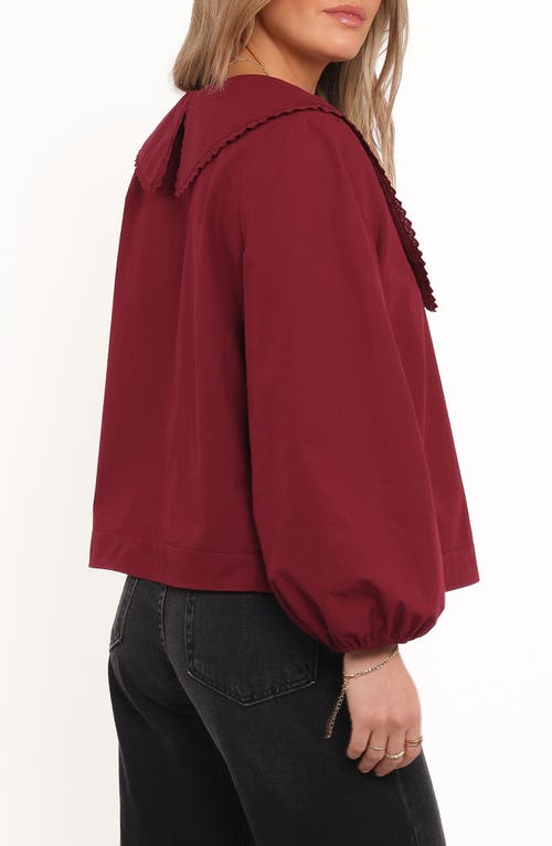Petal And Pup Petal & Pup Kenna Collared Cotton Poplin Top In Red