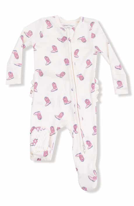 Cowgirl Boots Ruffle Rib Zip Footie