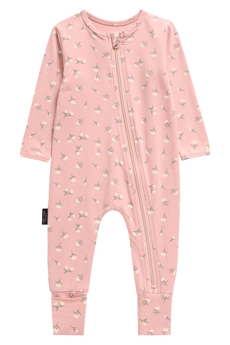Sweet Flowers Zip Romper, Main, color, PINK