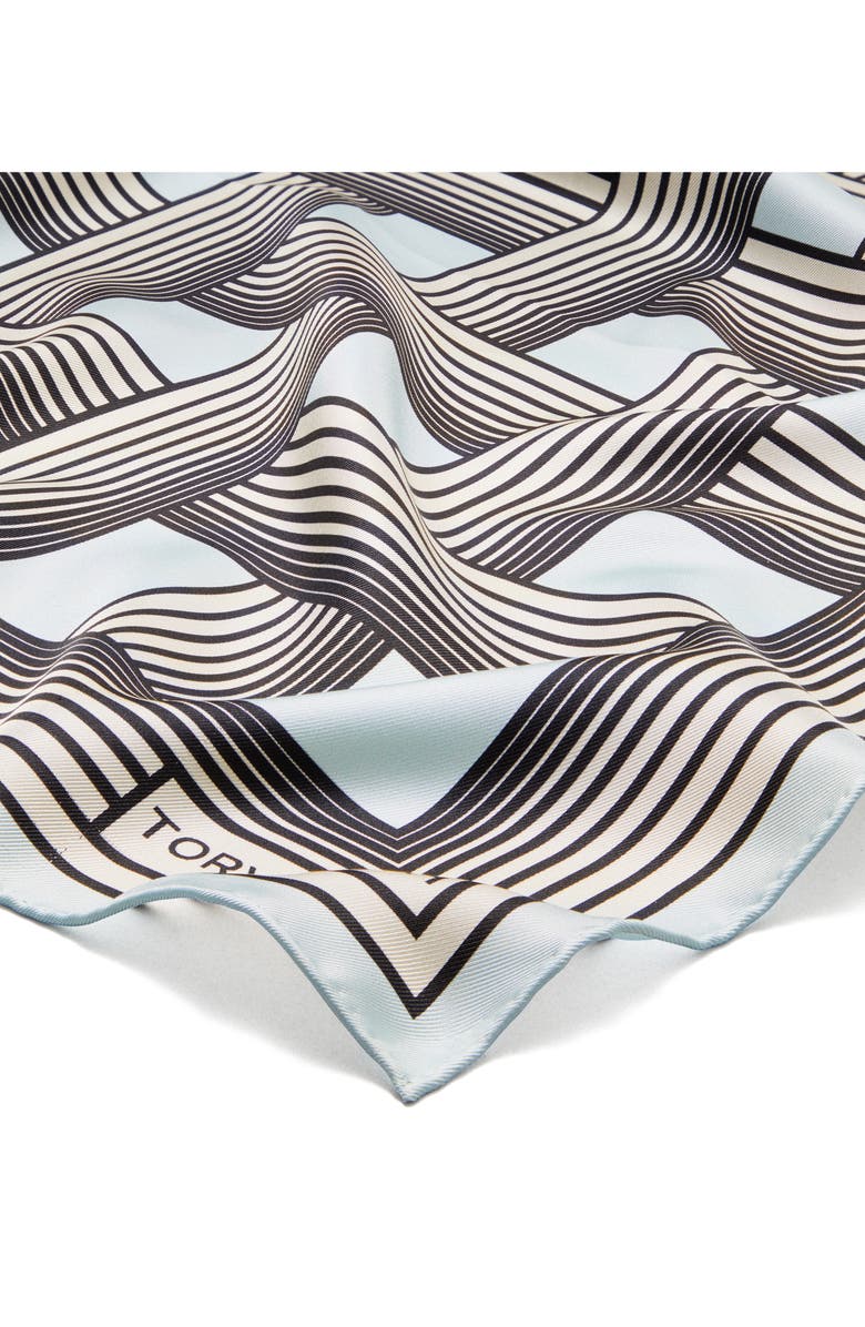 Tory Burch Gradual Stripe Square Silk Neckerchief, Alternate, color, Gradual Stripe Blue