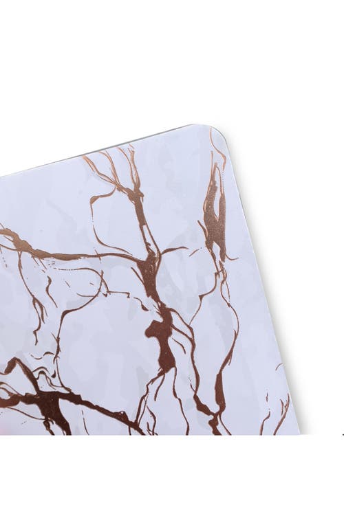 Dainty Home Marble Print 8-piece Placemat & Coaster Set In Gray