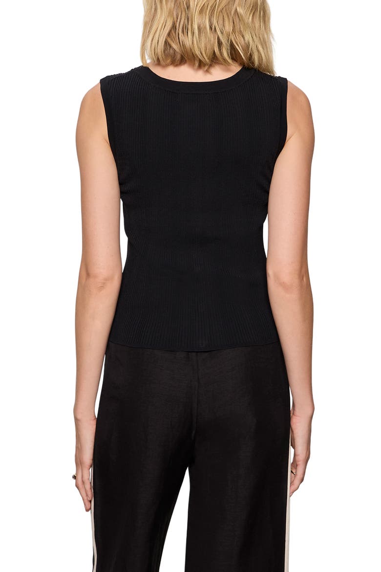 Manhattan Rib Knit Button-Up Sweater Tank, Alternate, color, BLACK