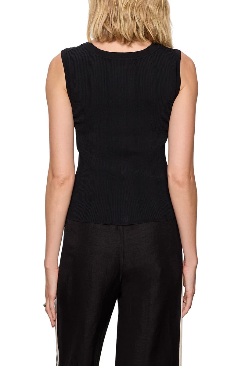 Sanctuary Manhattan Rib Knit Button-Up Sweater Tank, Alternate, color, Black