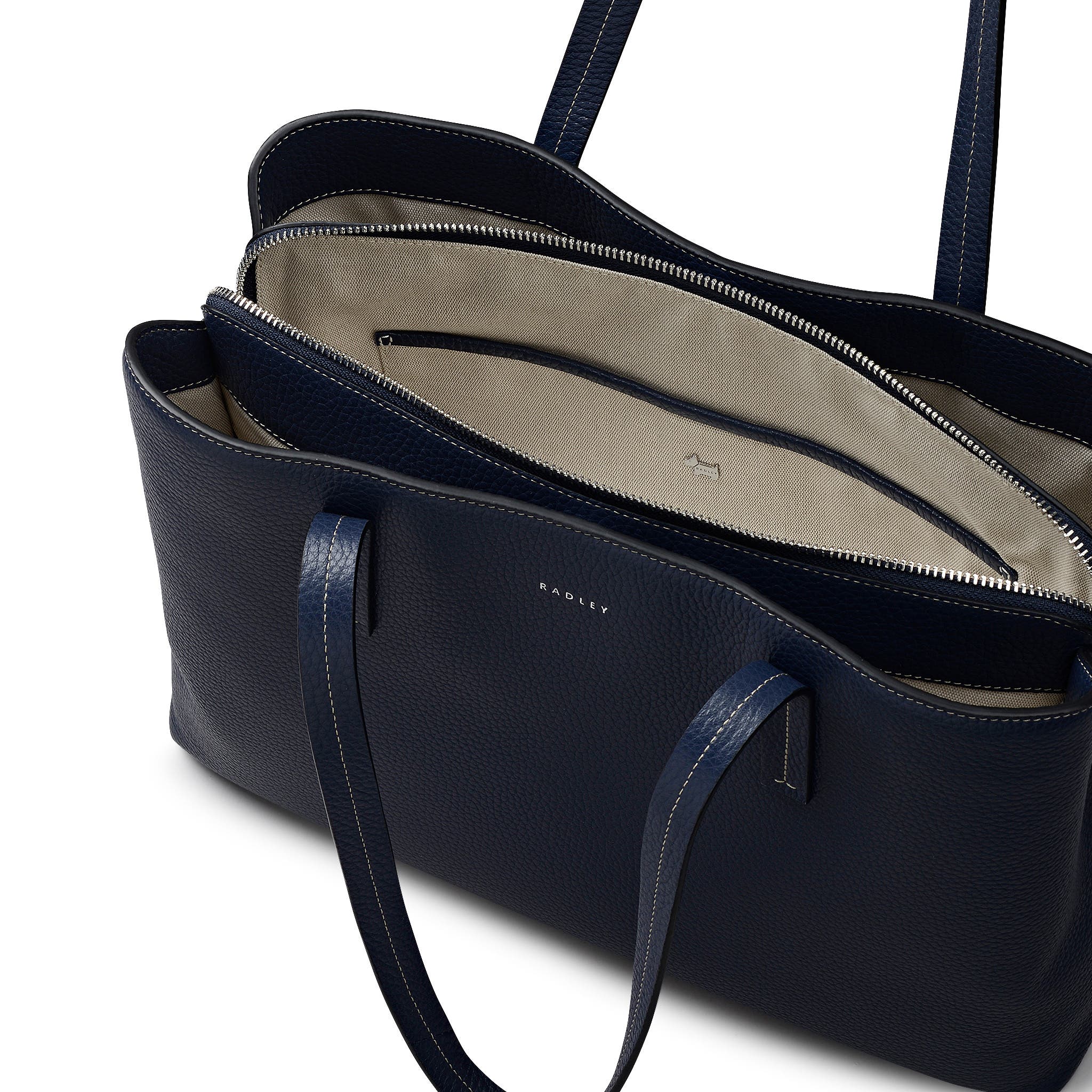 Radley Dukes Place Large Ziptop Workbag, Alternate, color, Naval