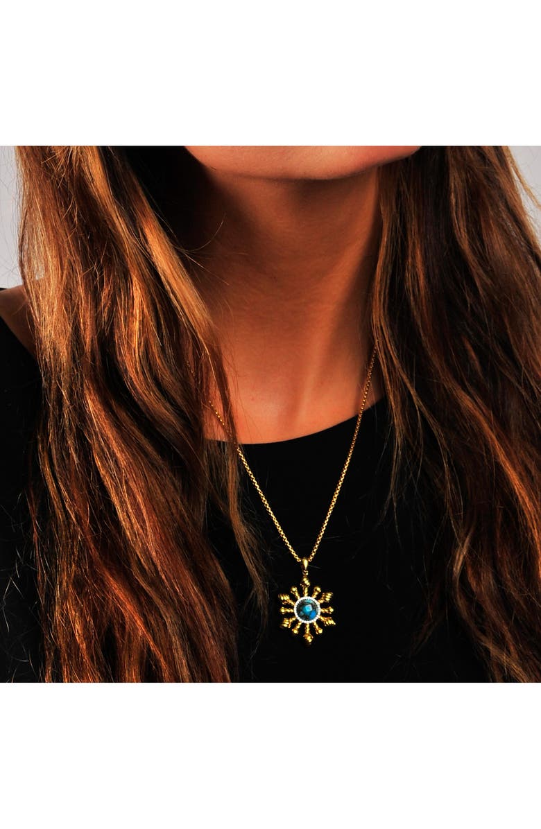 LuvMyJewelry Sunny Side Up Pendant Necklace, Alternate, color, 14Kt Gold Vermeil On Sterling