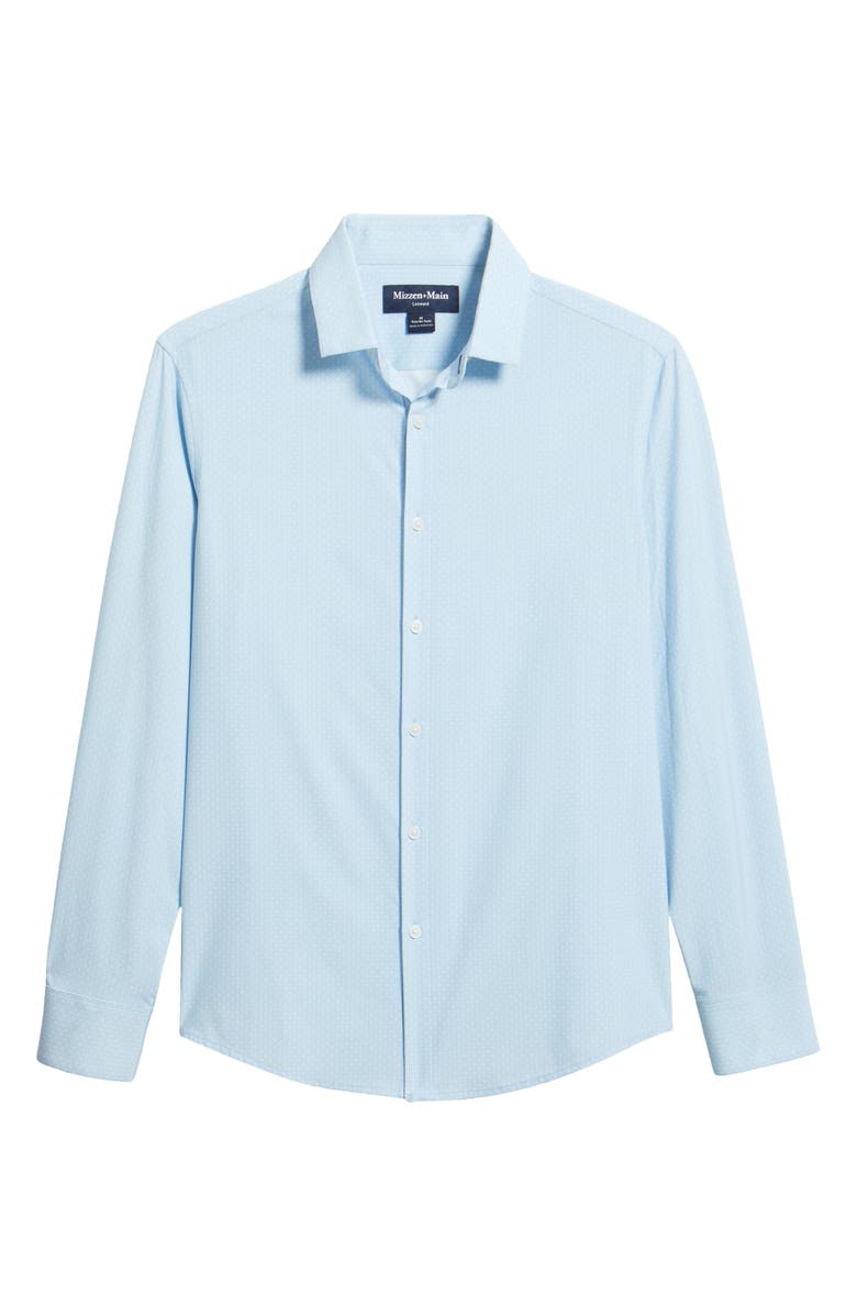 Mizzen+Main Leeward No Tuck Trim Fit Performance Button-Up Shirt, Alternate, color, Cloud Blue Circle Texture