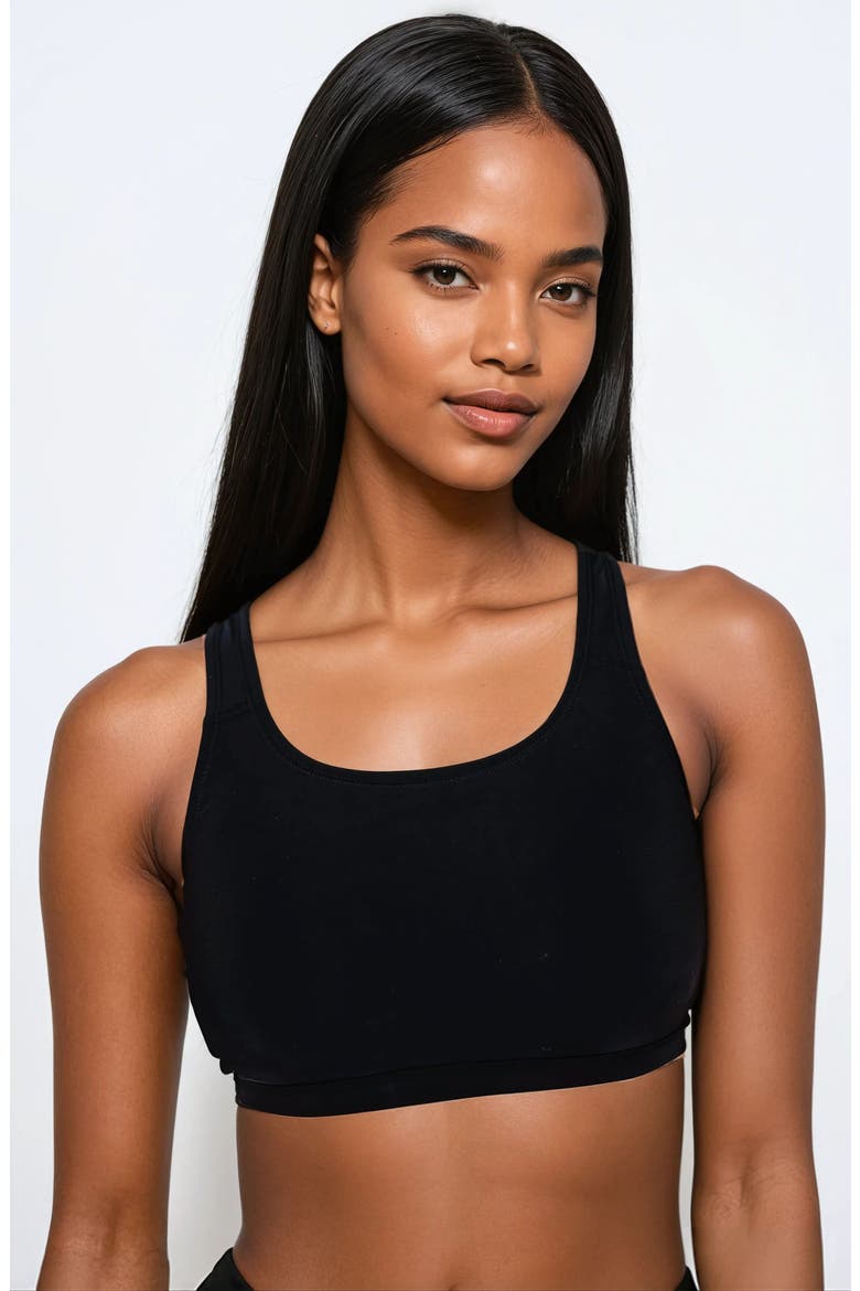Racerback Swim Bra, Main, color, Black