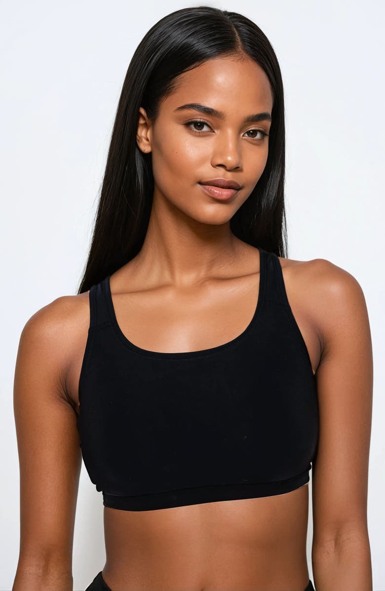 Calypsa Racerback Swim Bra, Main, color, Black