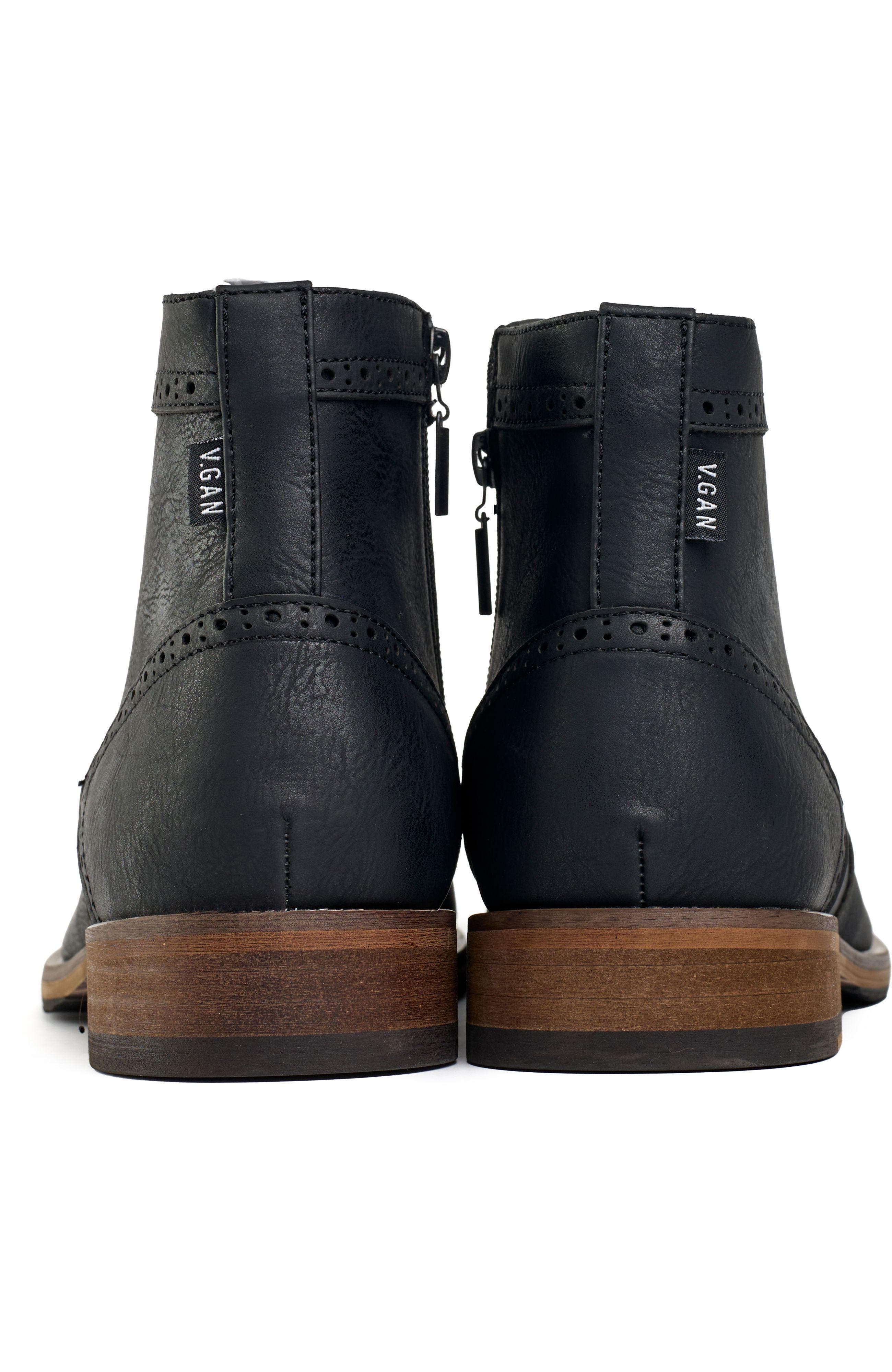 V.GAN LONDON Vegan Wheat 2 Brogue Boots, Alternate, color, Black