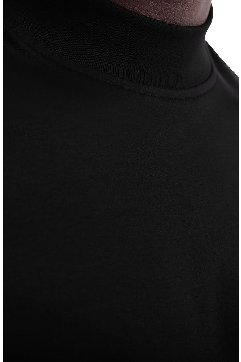 Mock Neck Pima Cotton Sweater, Alternate, color, BLACK