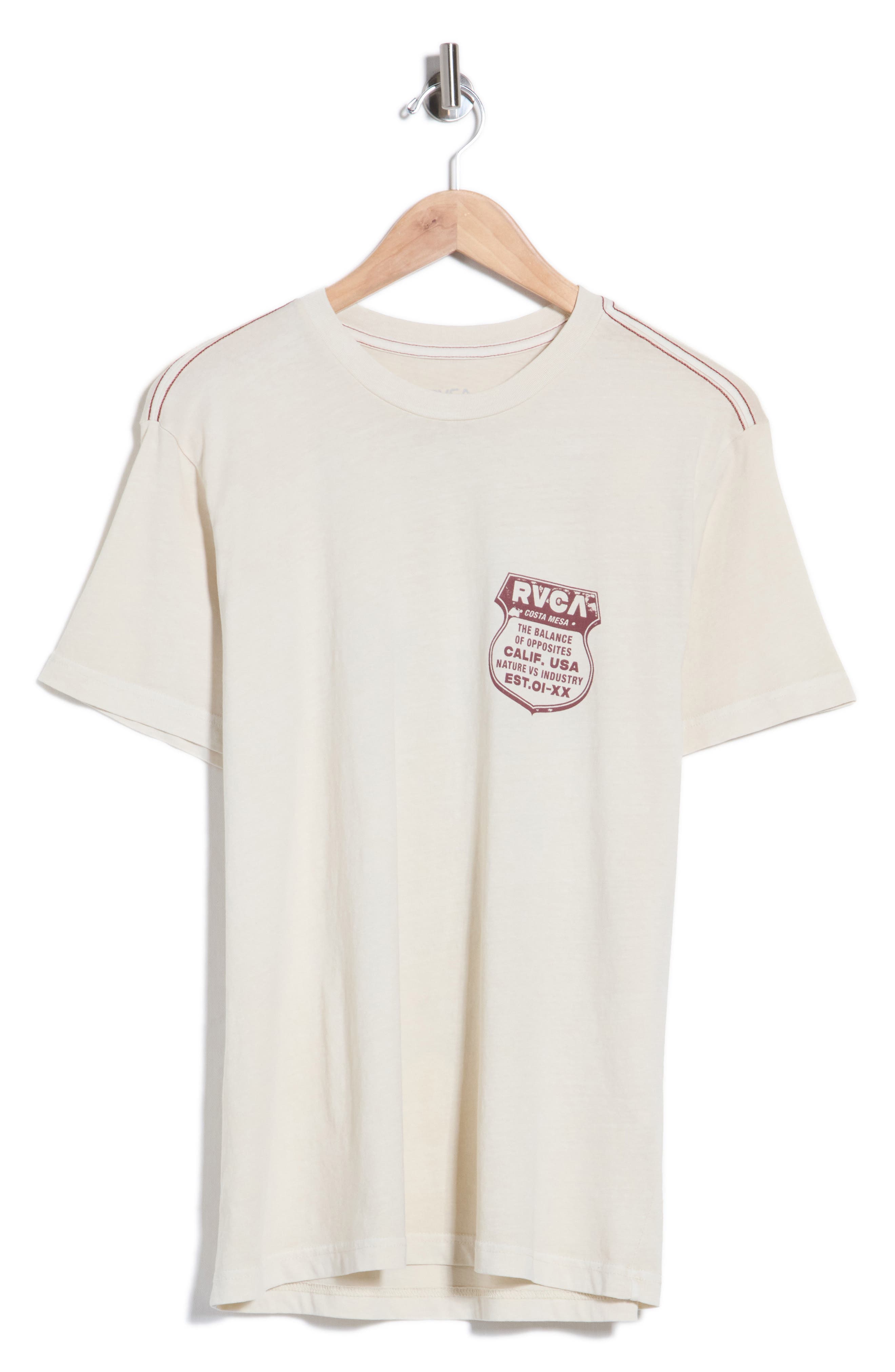 Rvca Ride Free Cotton Graphic T-shirt In Ceramic