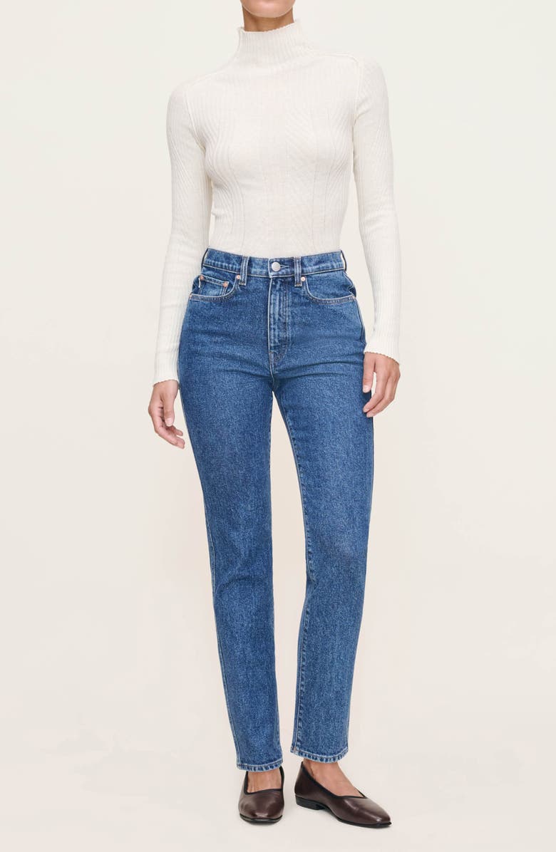 DL1961 Cotton & Cashmere Mock Neck Sweater, Alternate, color, Ivory