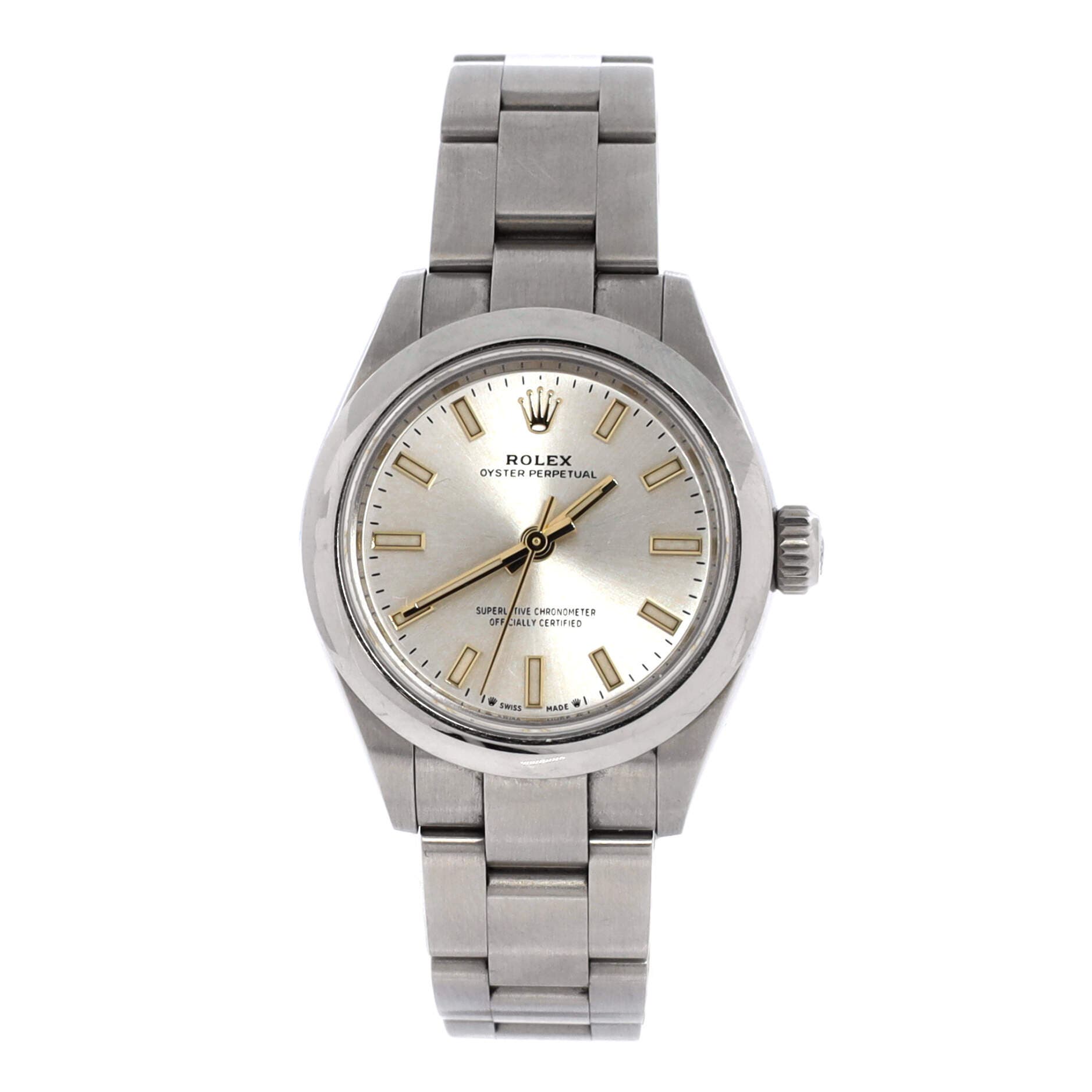 Oyster Perpetual Automatic Watch Stainless Steel 28, Main, color, Metallic Silver
