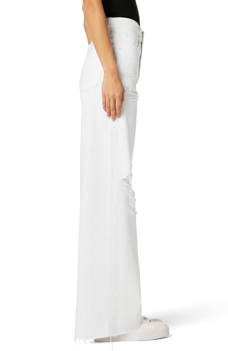 Hudson Jeans James Ripped High Waist Raw Hem Wide Leg Jeans, Alternate, color, 