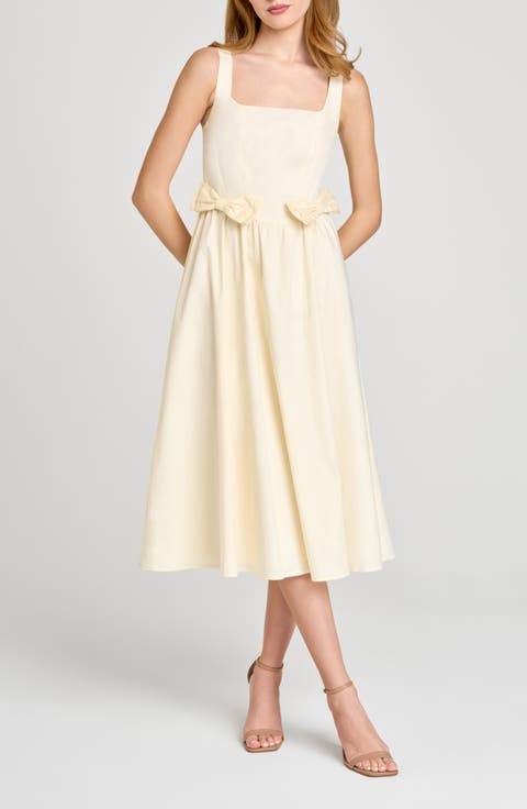 Lizzy Bow Trim Midi Dress