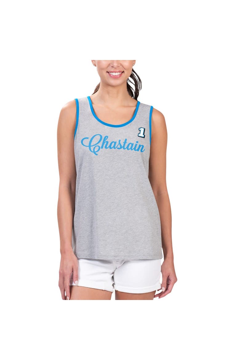 Women's G-III 4Her by Carl Banks Heather Gray Ross Chastain Fastest Lap Fashion Tank, Alternate, color, Heather Gray