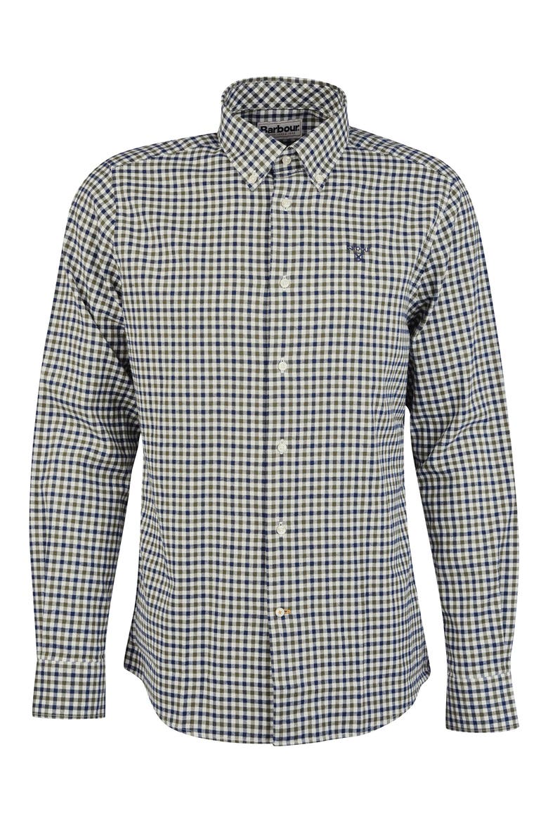 Finkle Gingham Long Sleeve Button Down Shirt, Alternate, color, OLIVE