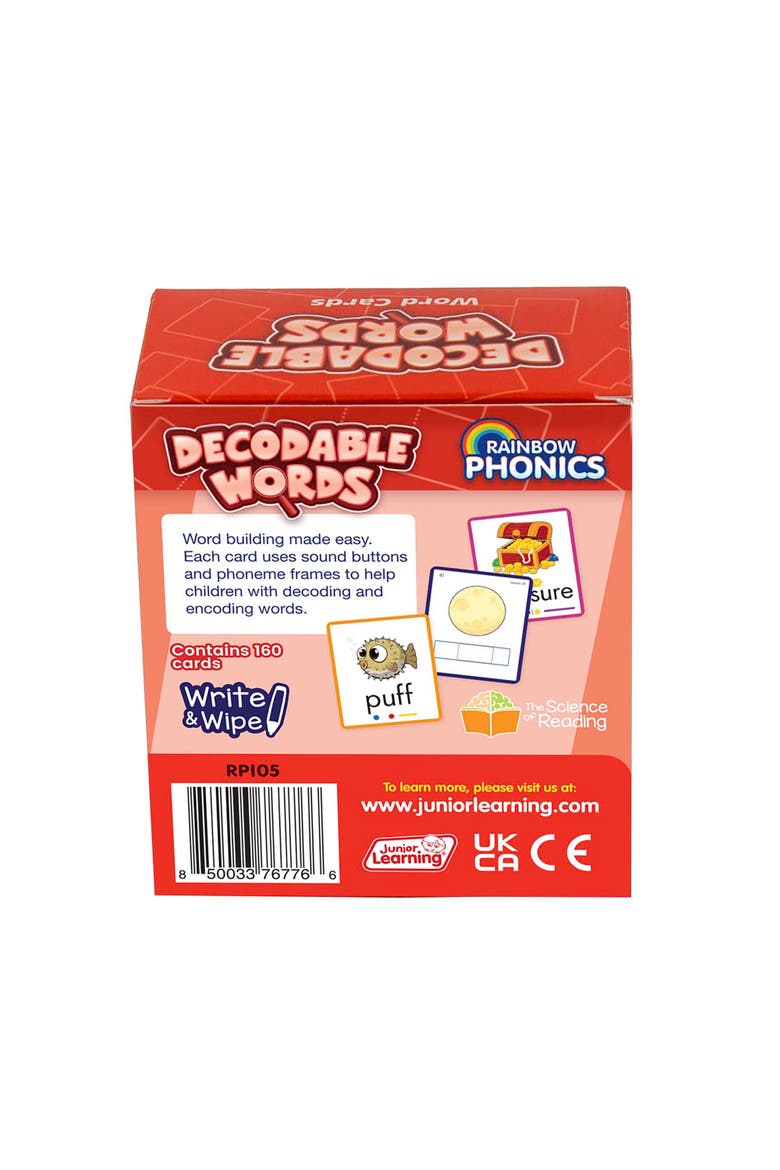 Rainbow Phonics Decodable Word Flash Cards, Alternate, color, Multicolored